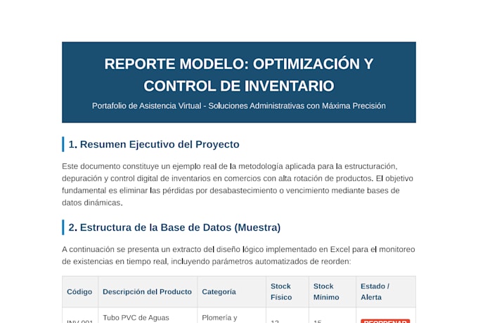seré tu asistente virtual experta en gestión administrativa y control de costos